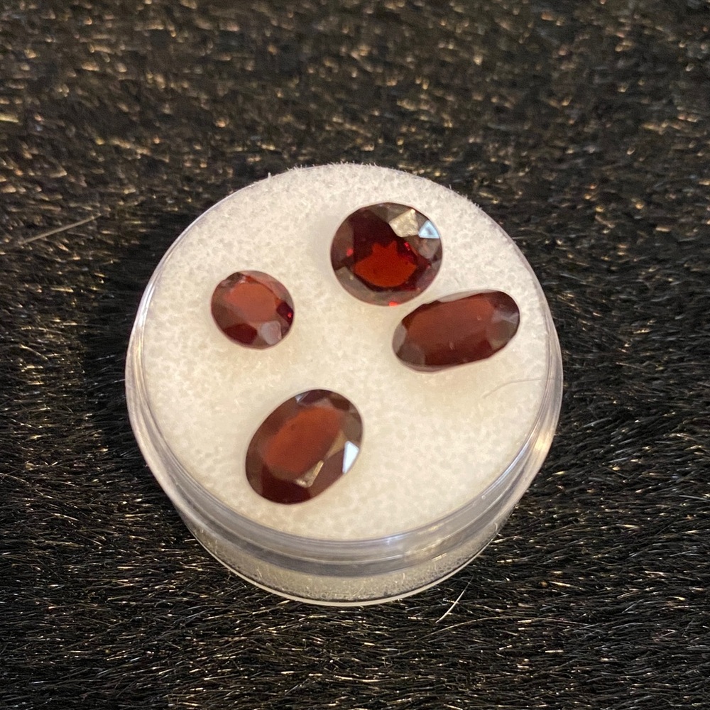 Set of Four Garnet Gemstones